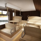 Người Nhật biến xe buýt thành phòng xông hơi di động